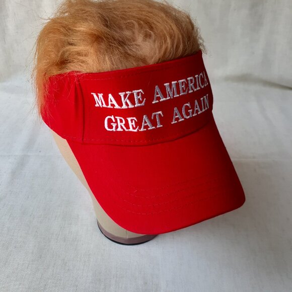 New MAGA - Trump Hair - Red Baseball Cap - Adjustable Fit - Picture 7 of 11